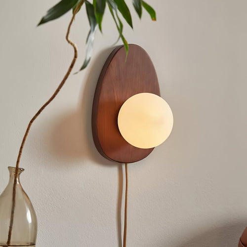 WOW Orba Walnut Plug-in Wall Lamp