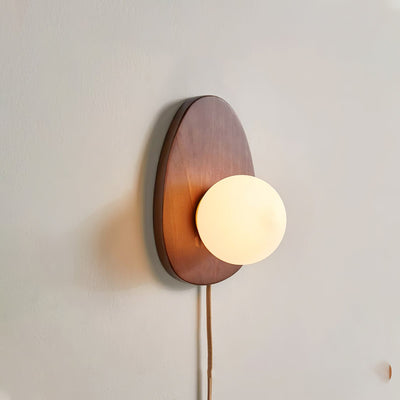 WOW Orba Walnut Plug-in Wall Lamp