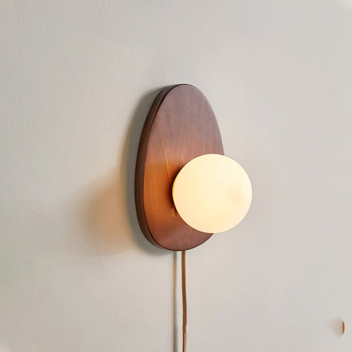 WOW Orba Walnut Plug-in Wall Lamp