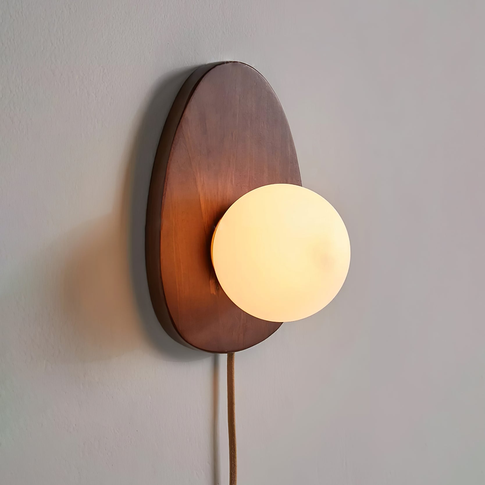 WOW Orba Walnut Plug-in Wall Lamp