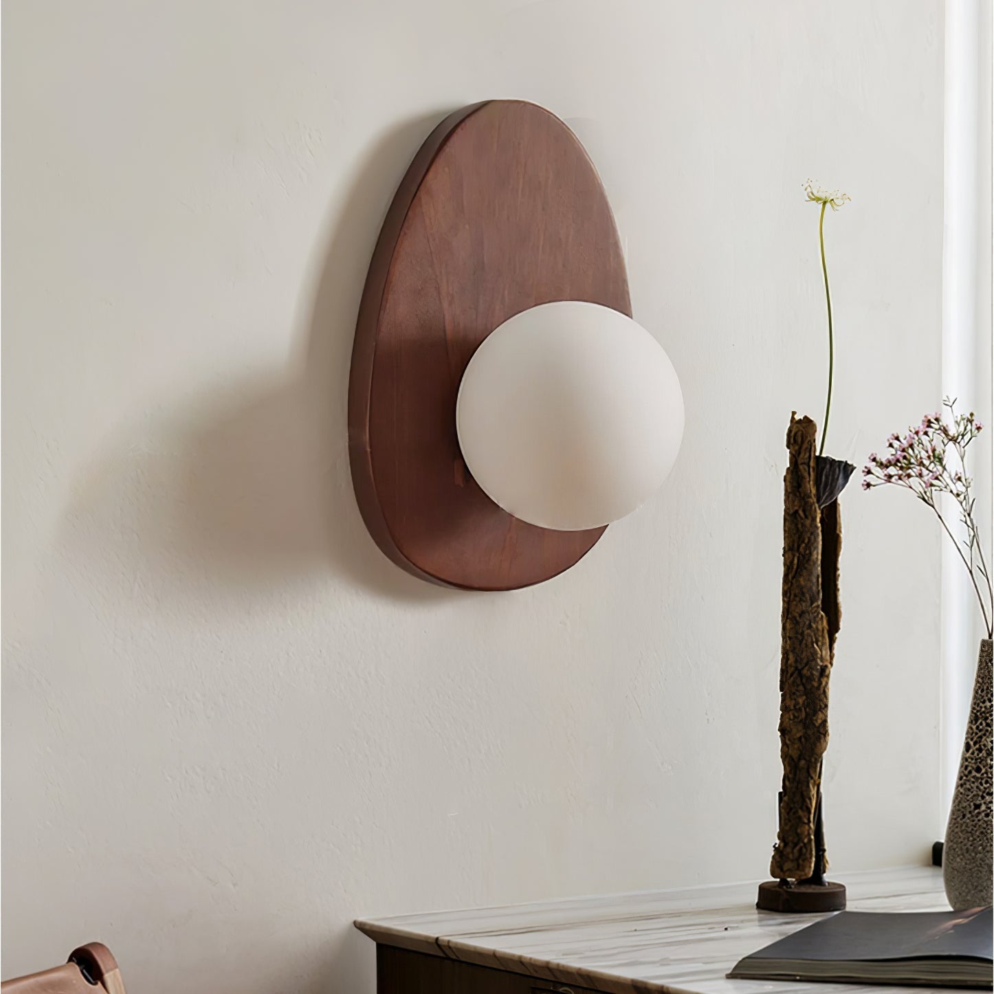 WOW Orba Walnut Wall Lamp