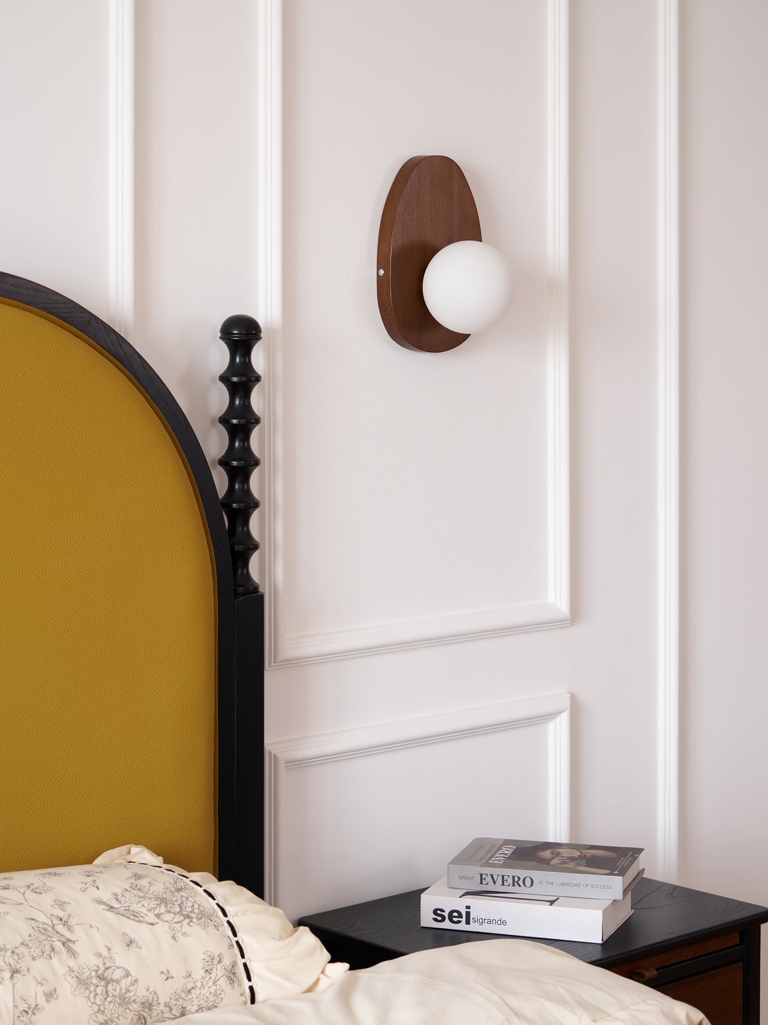 WOW Orba Walnut Plug-in Wall Lamp