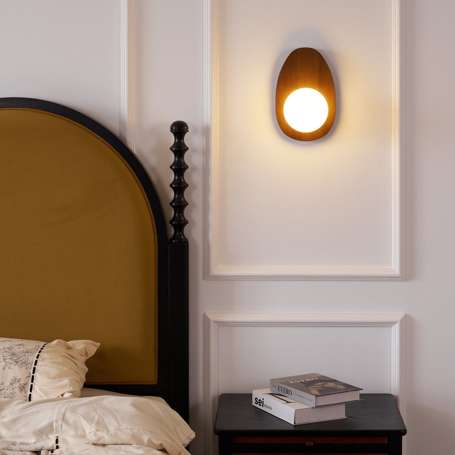 WOW Orba Walnut Plug-in Wall Lamp