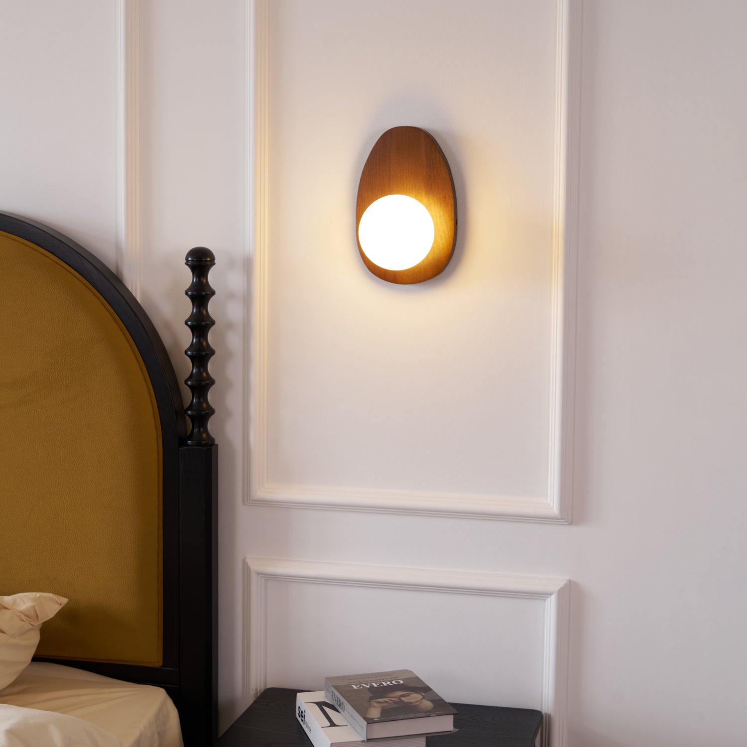 WOW Orba Walnut Plug-in Wall Lamp