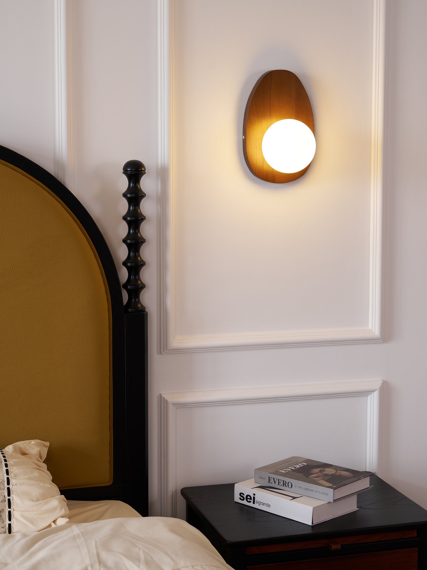 WOW Orba Walnut Plug-in Wall Lamp