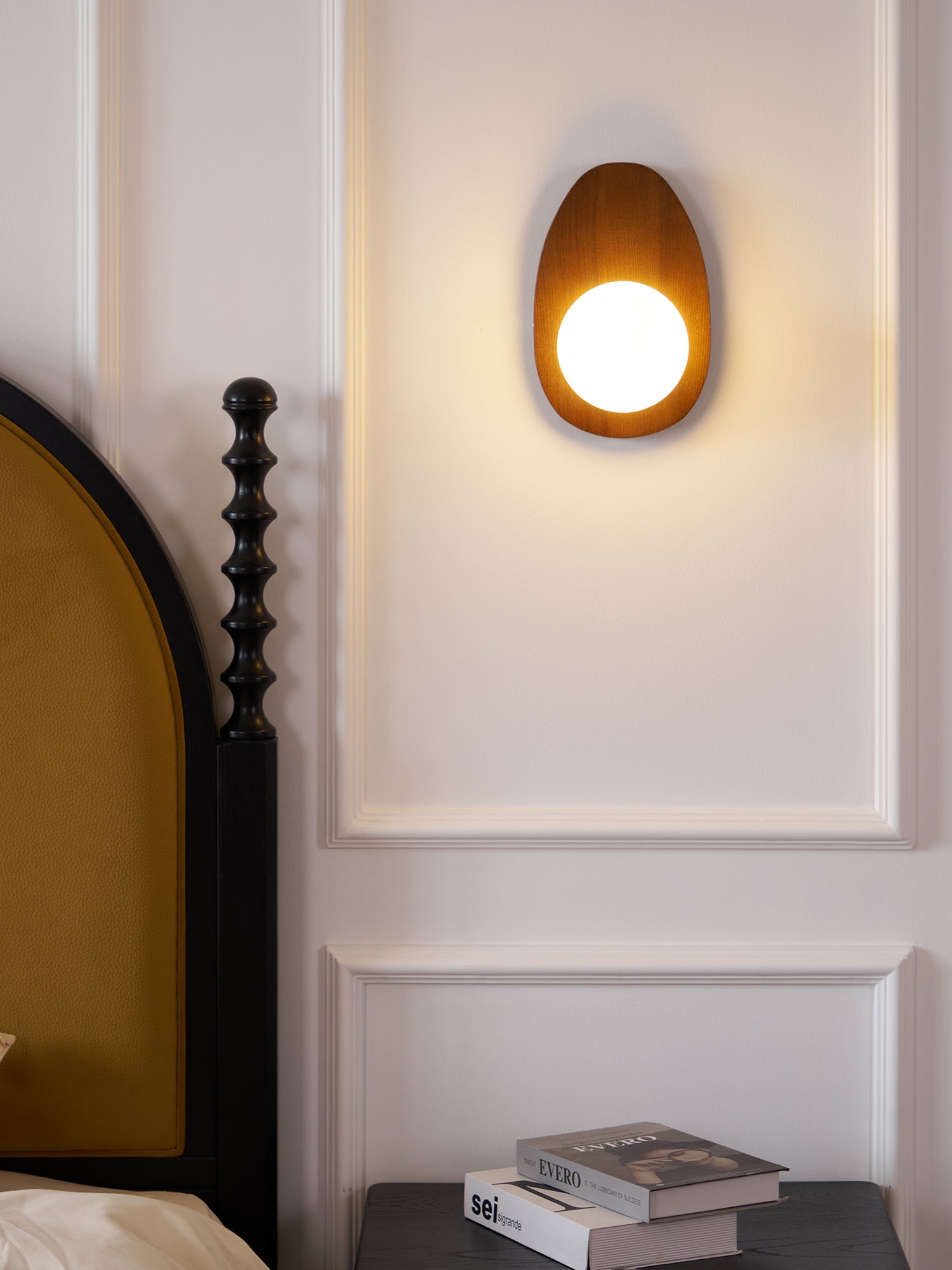 WOW Orba Walnut Plug-in Wall Lamp