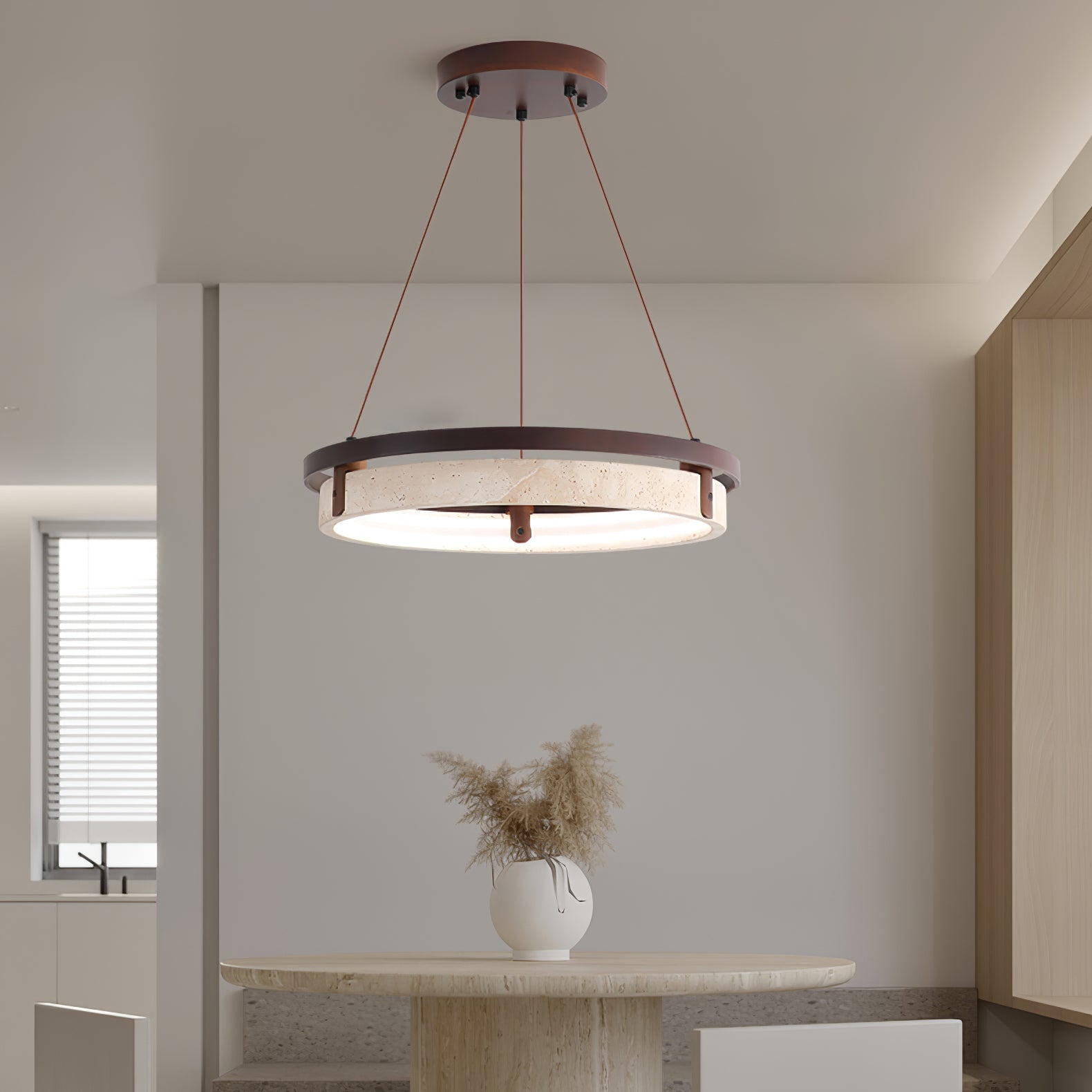 WOW Orbit Travertine Pendant Light