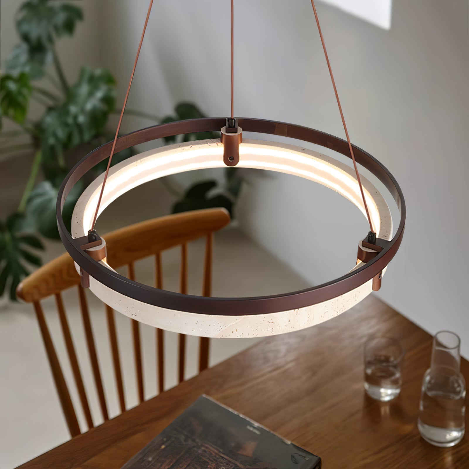 WOW Orbit Travertine Pendant Light
