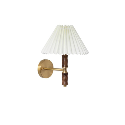 WOW Pleated Walnut Wall Light