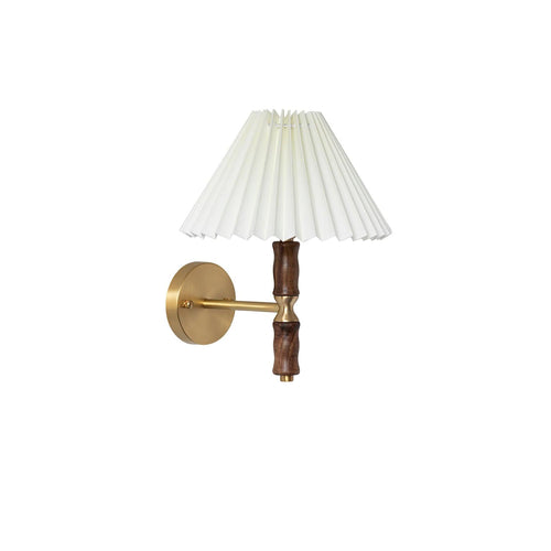 WOW Pleated Walnut Wall Light