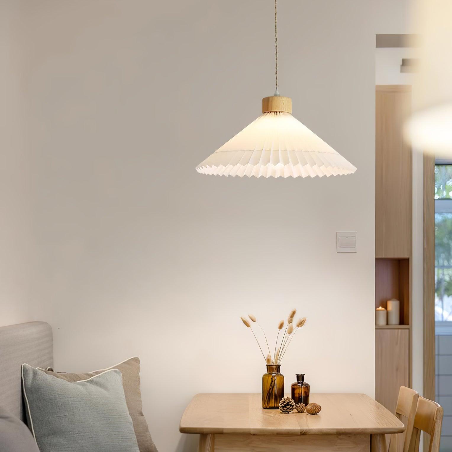 WOW Pleated Wooden Pendant Light
