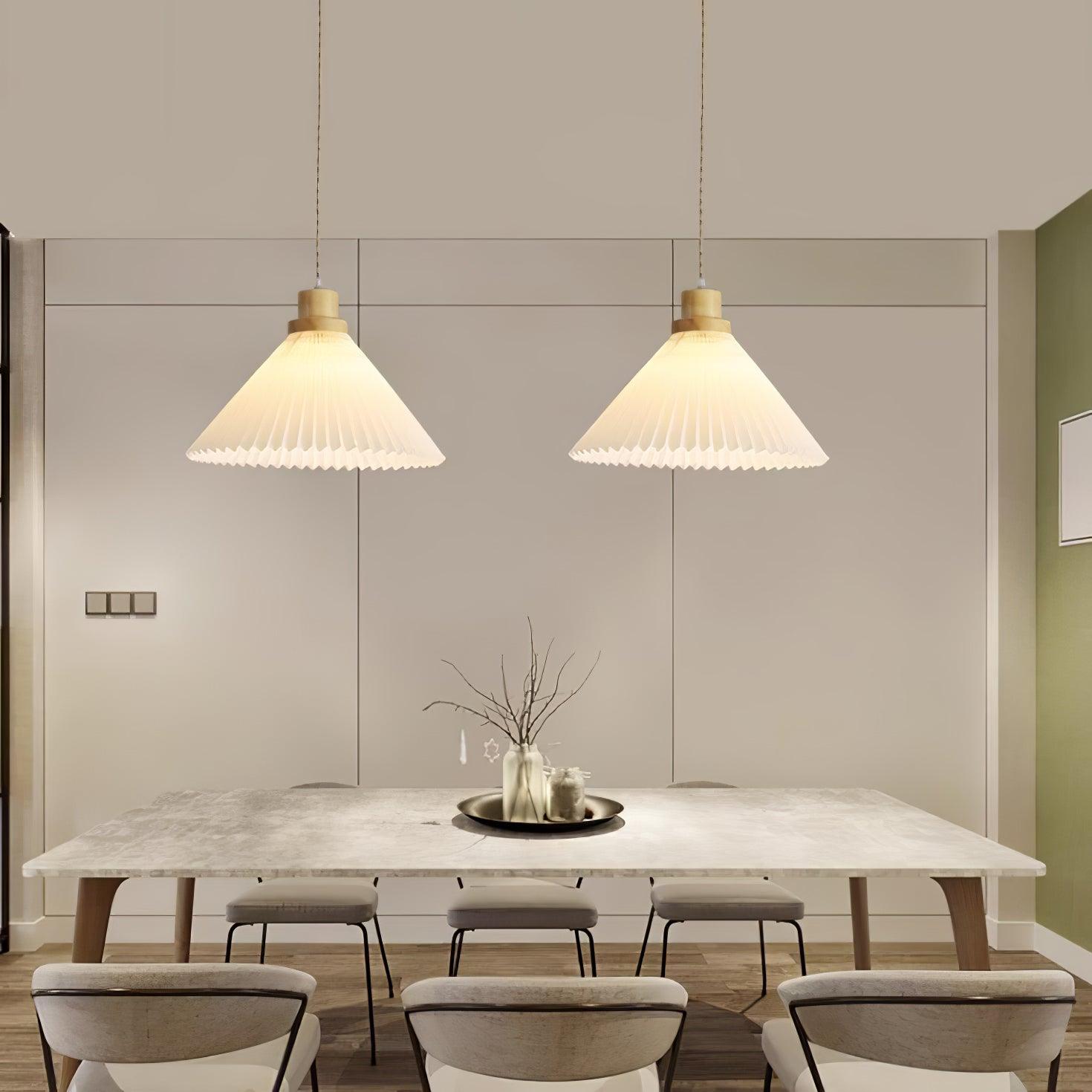 WOW Pleated Wooden Pendant Light