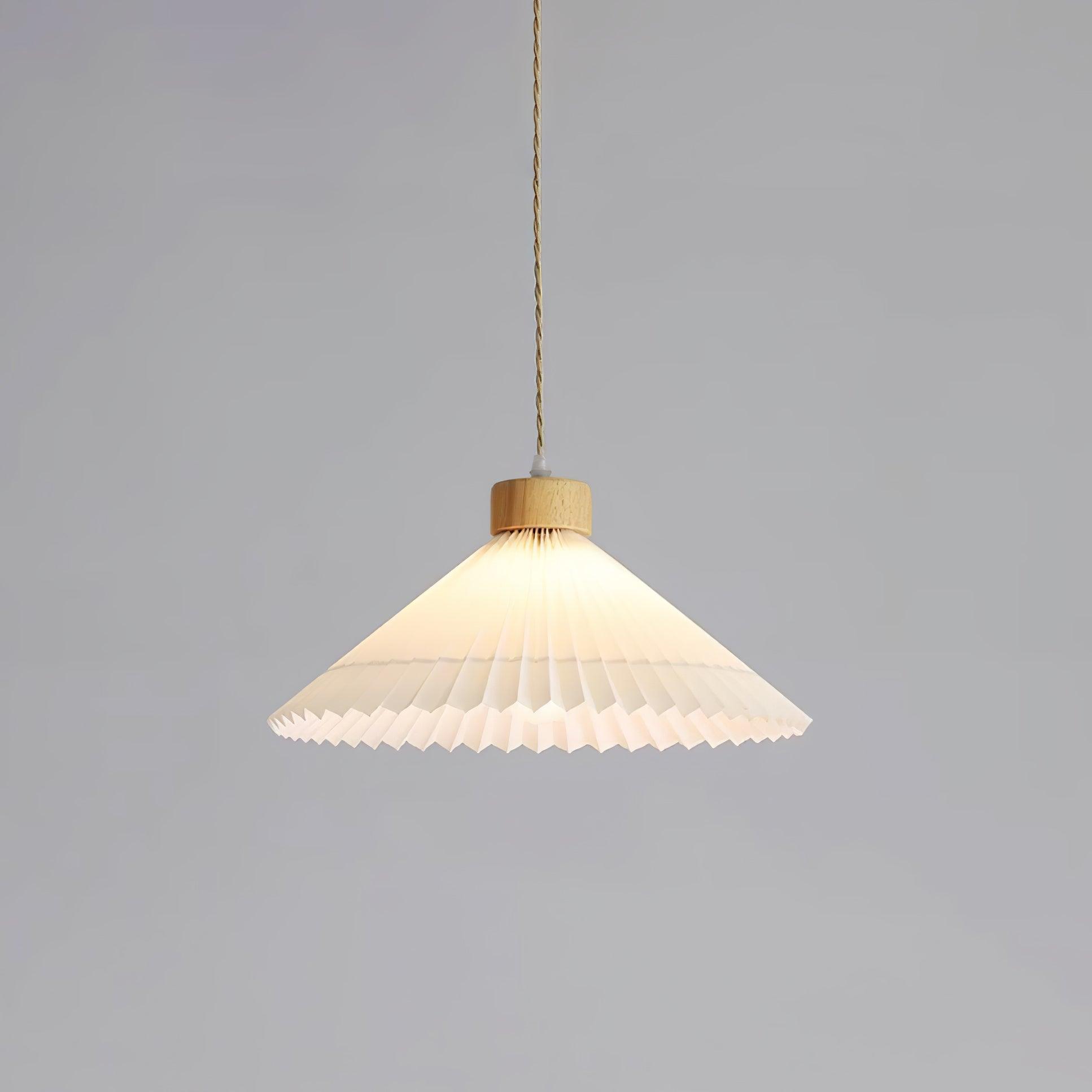 WOW Pleated Wooden Pendant Light