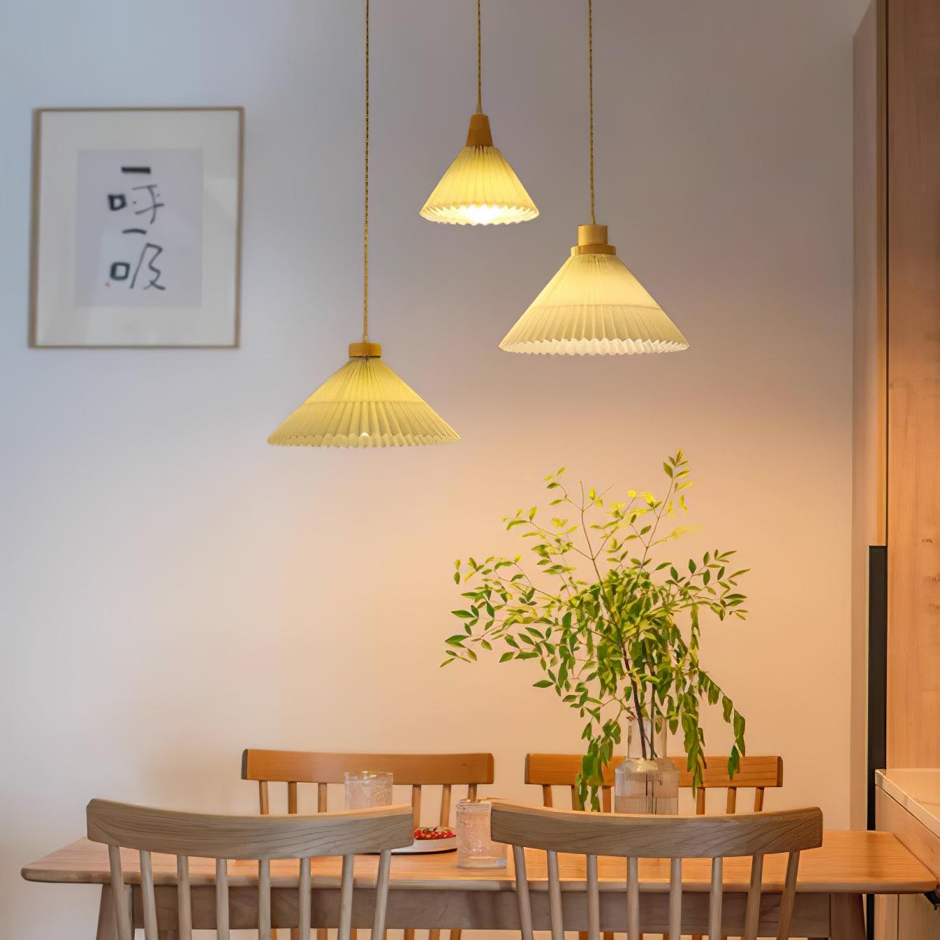 WOW Pleated Wooden Pendant Light