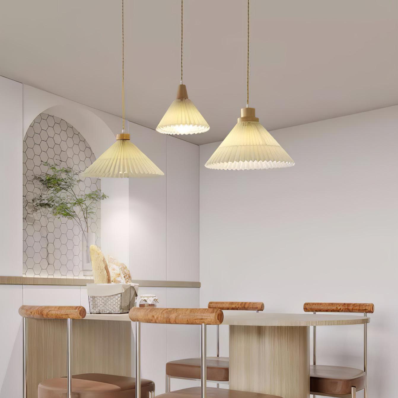 WOW Pleated Wooden Pendant Light