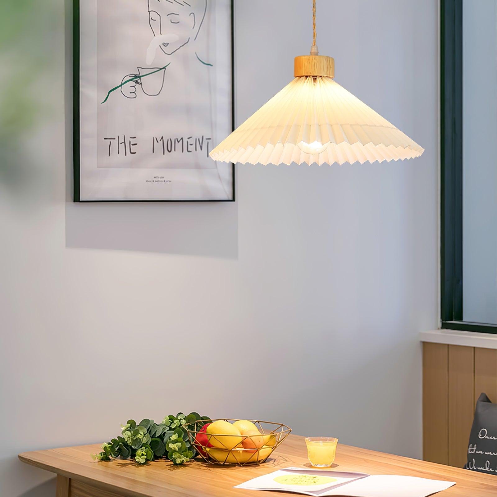 WOW Pleated Wooden Pendant Light