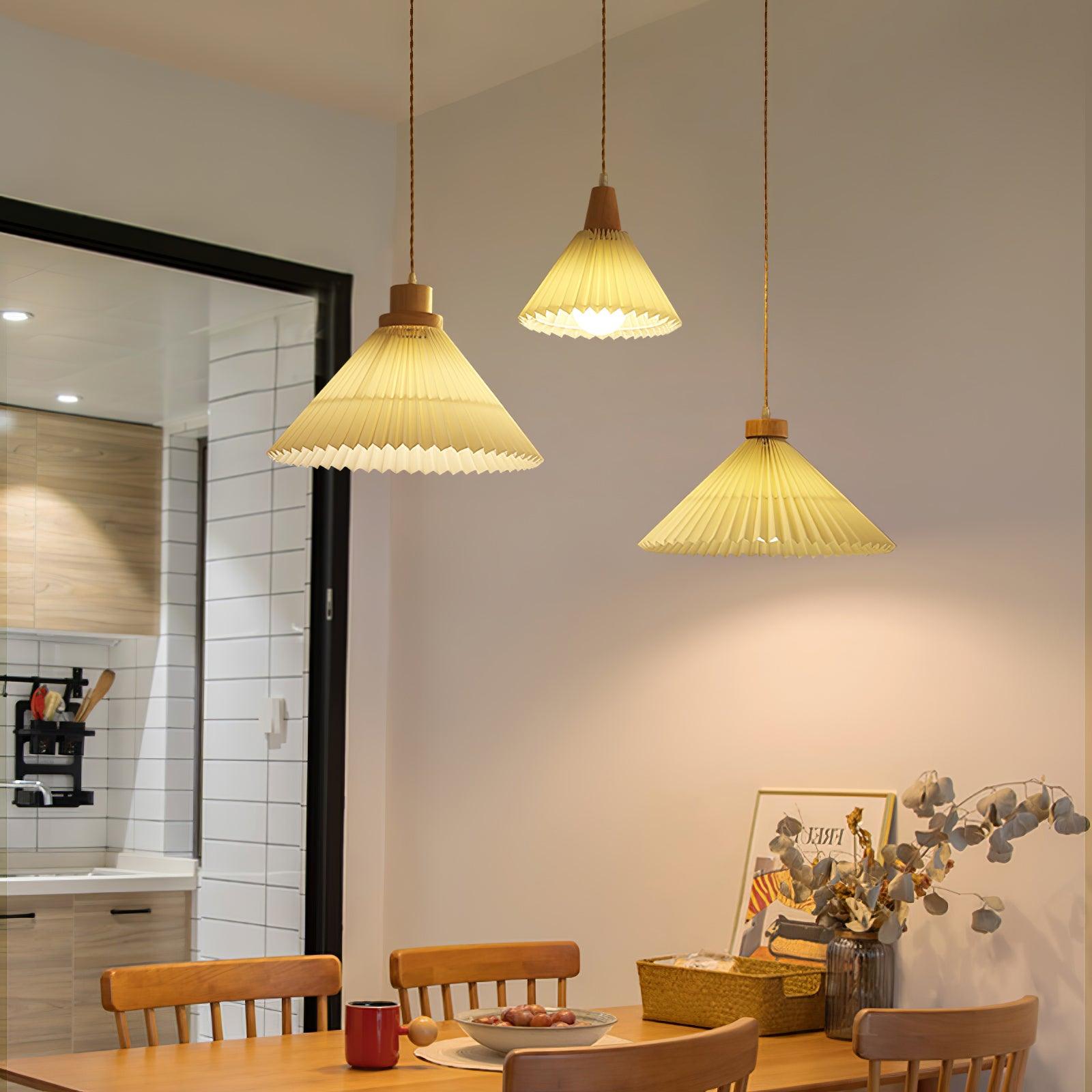 WOW Pleated Wooden Pendant Light