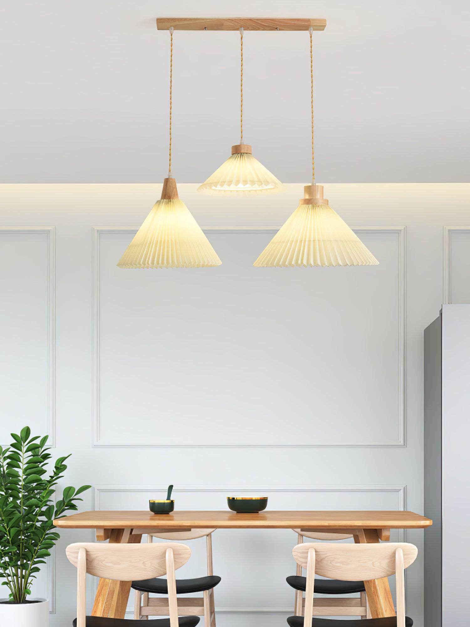 WOW Pleated Wooden Pendant Light