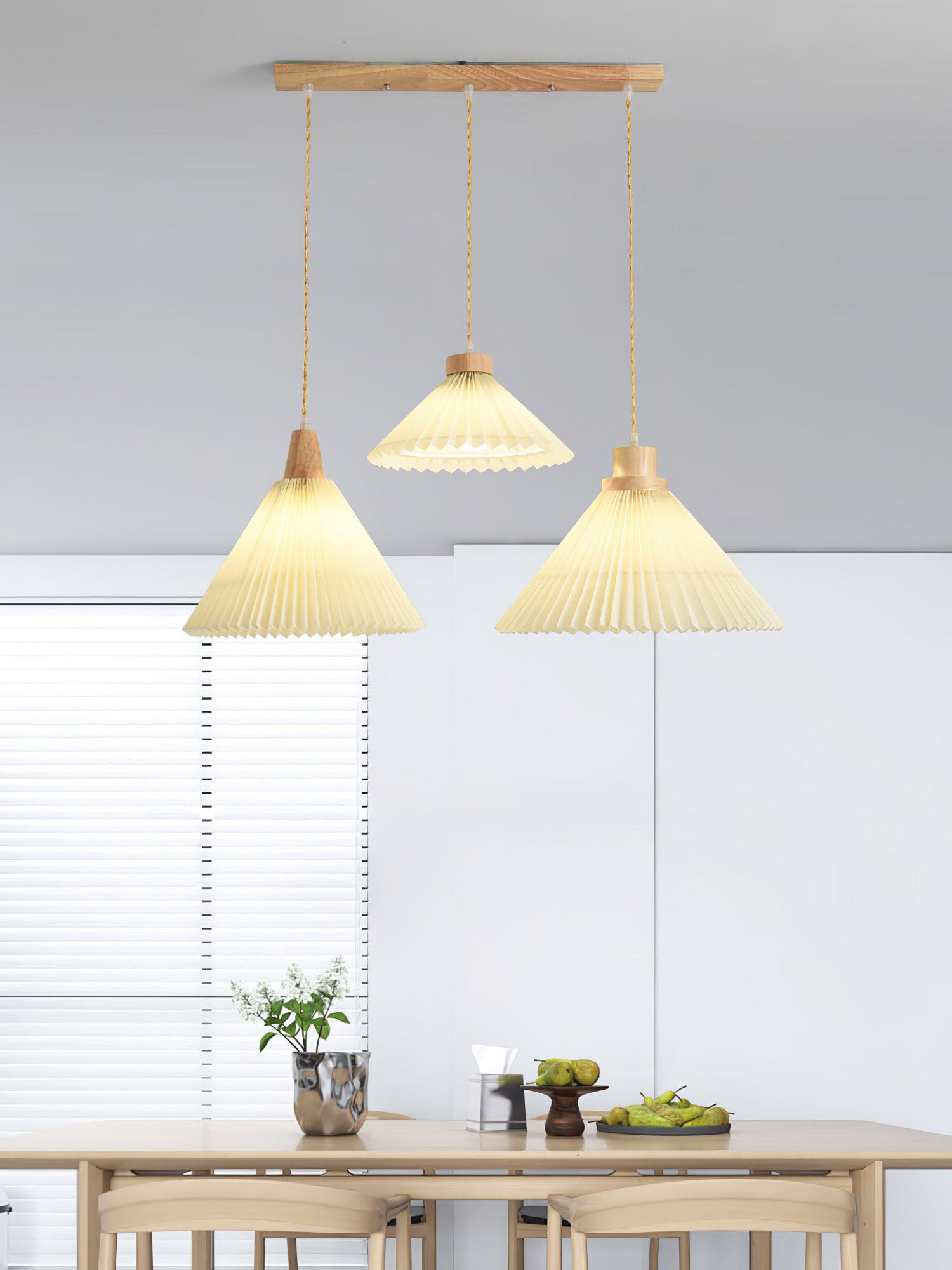 WOW Pleated Wooden Pendant Light
