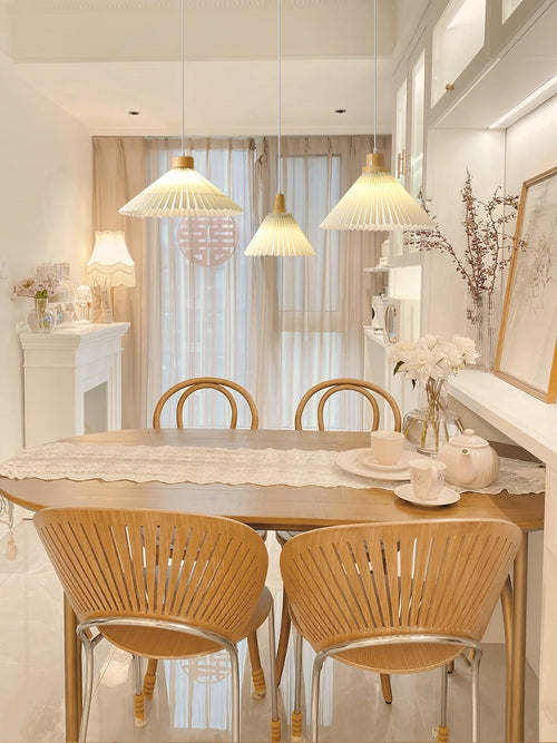 WOW Pleated Wooden Pendant Light
