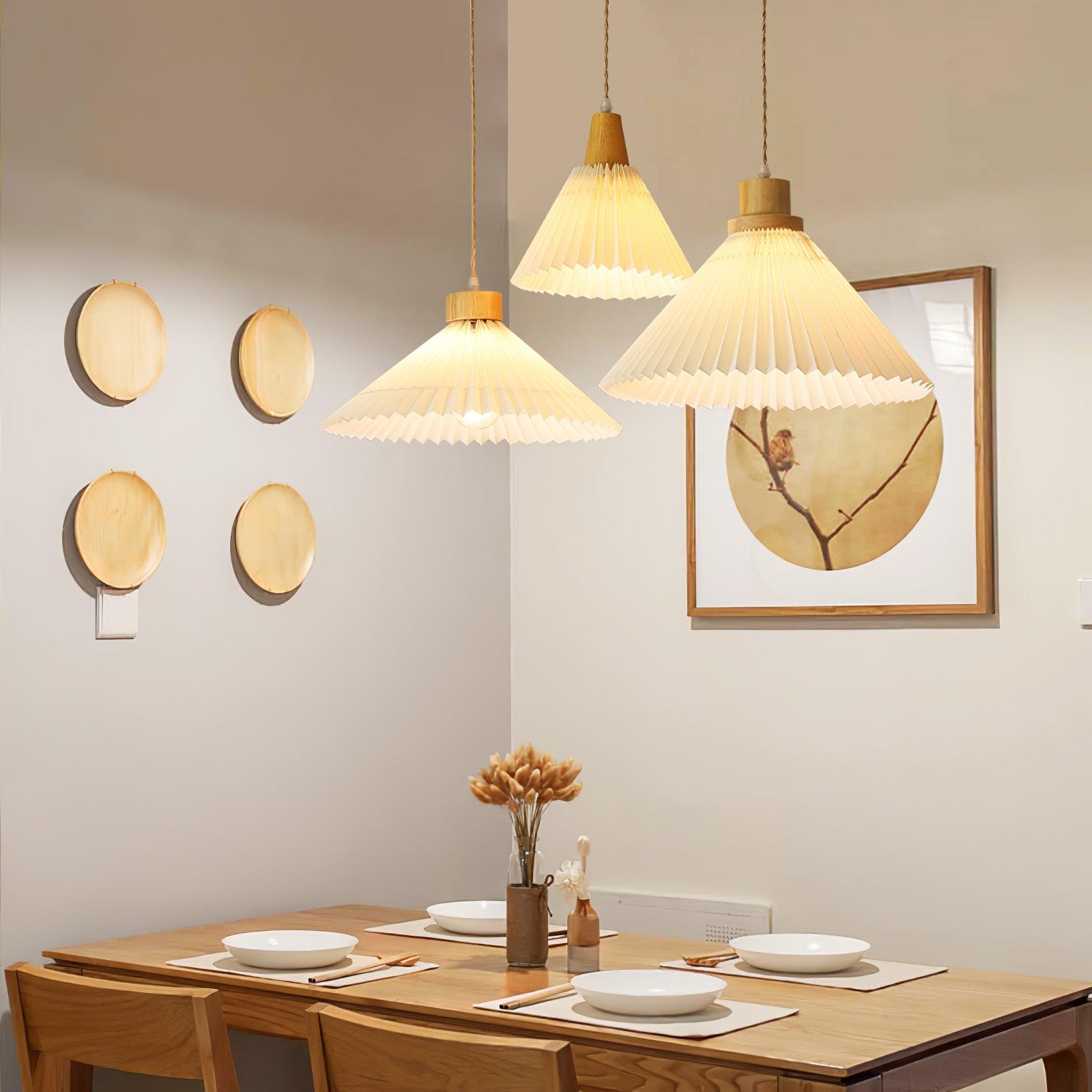 WOW Pleated Wooden Pendant Light