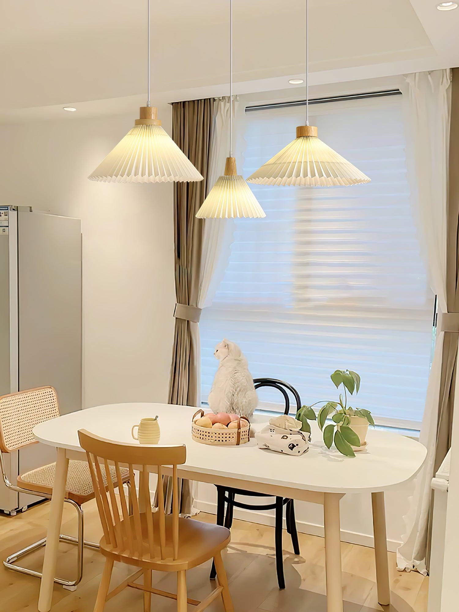 WOW Pleated Wooden Pendant Light