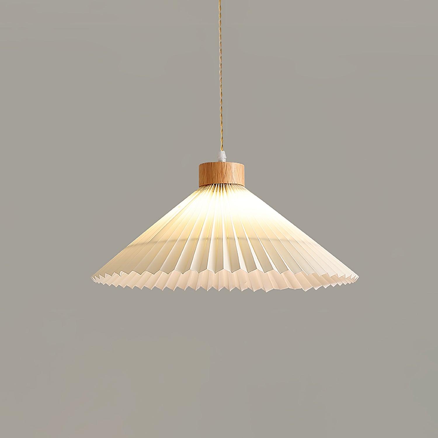 WOW Pleated Wooden Pendant Light