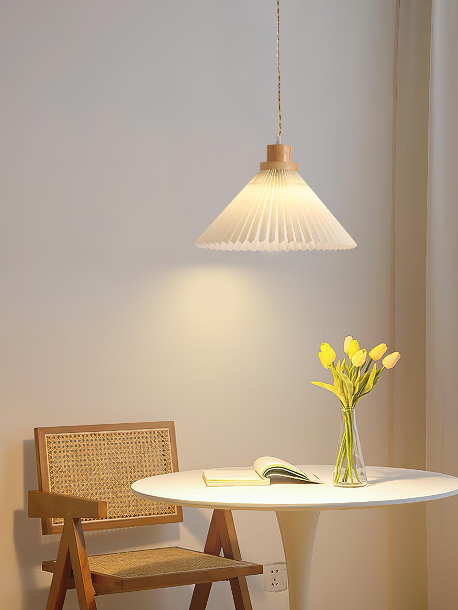 WOW Pleated Wooden Pendant Light
