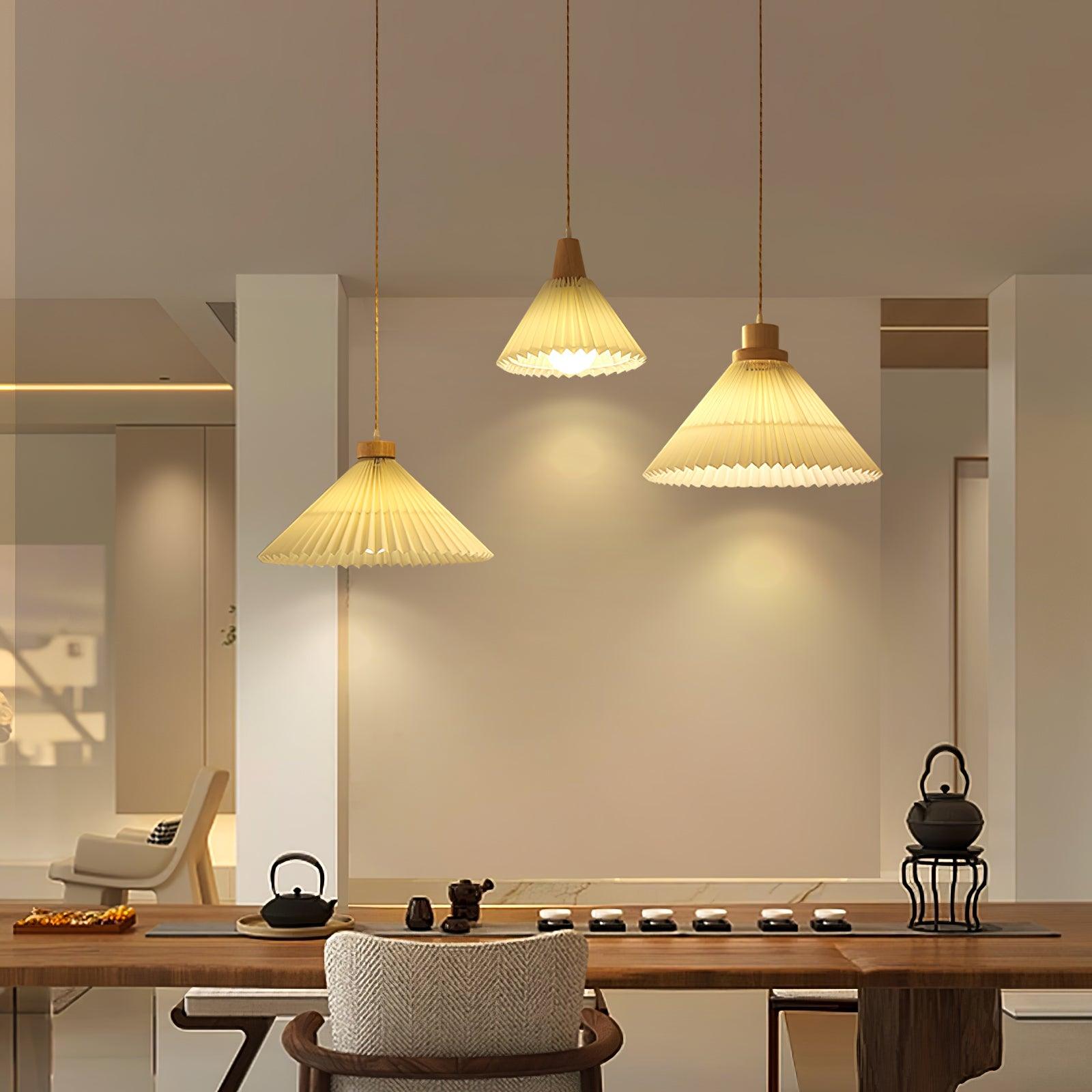 WOW Pleated Wooden Pendant Light