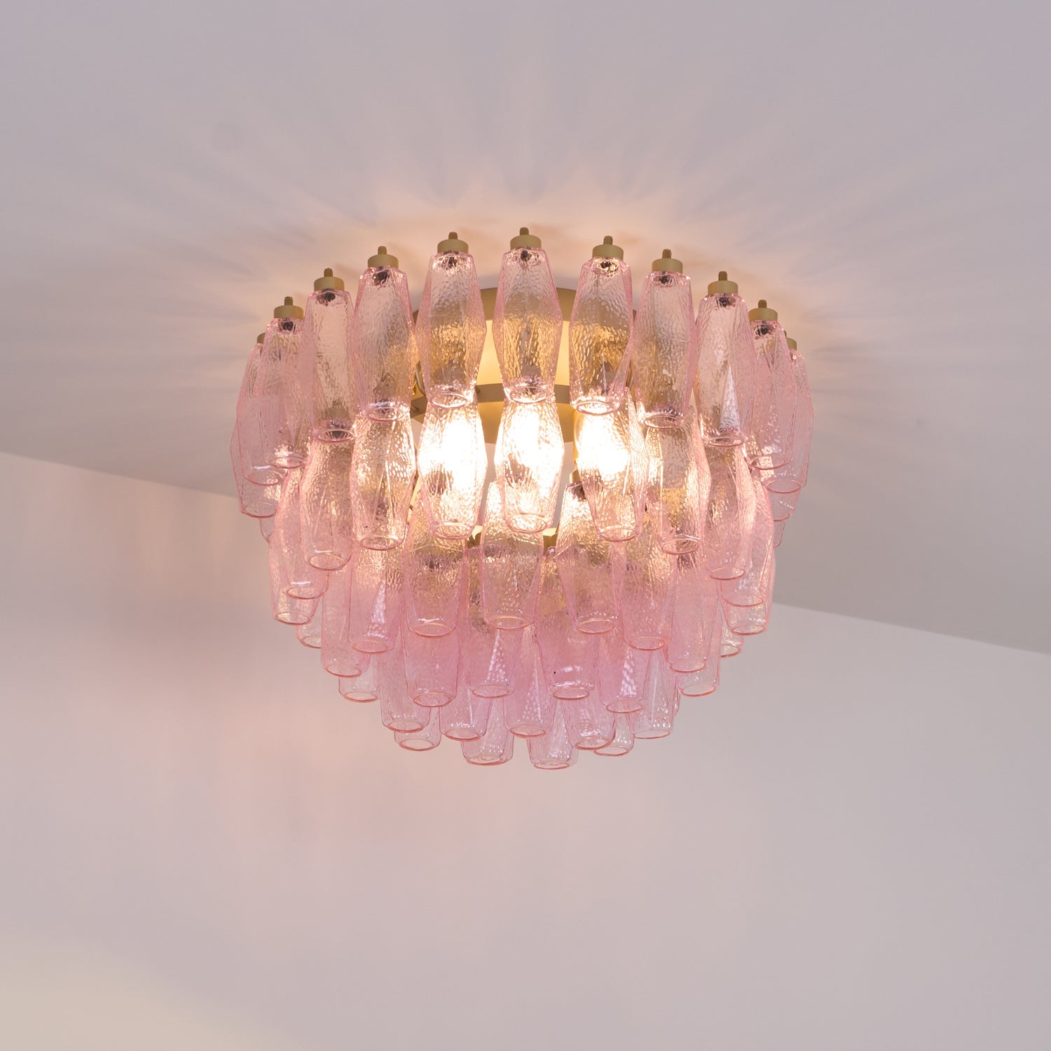 WOW Poliedri Murano Pink Ceiling Light