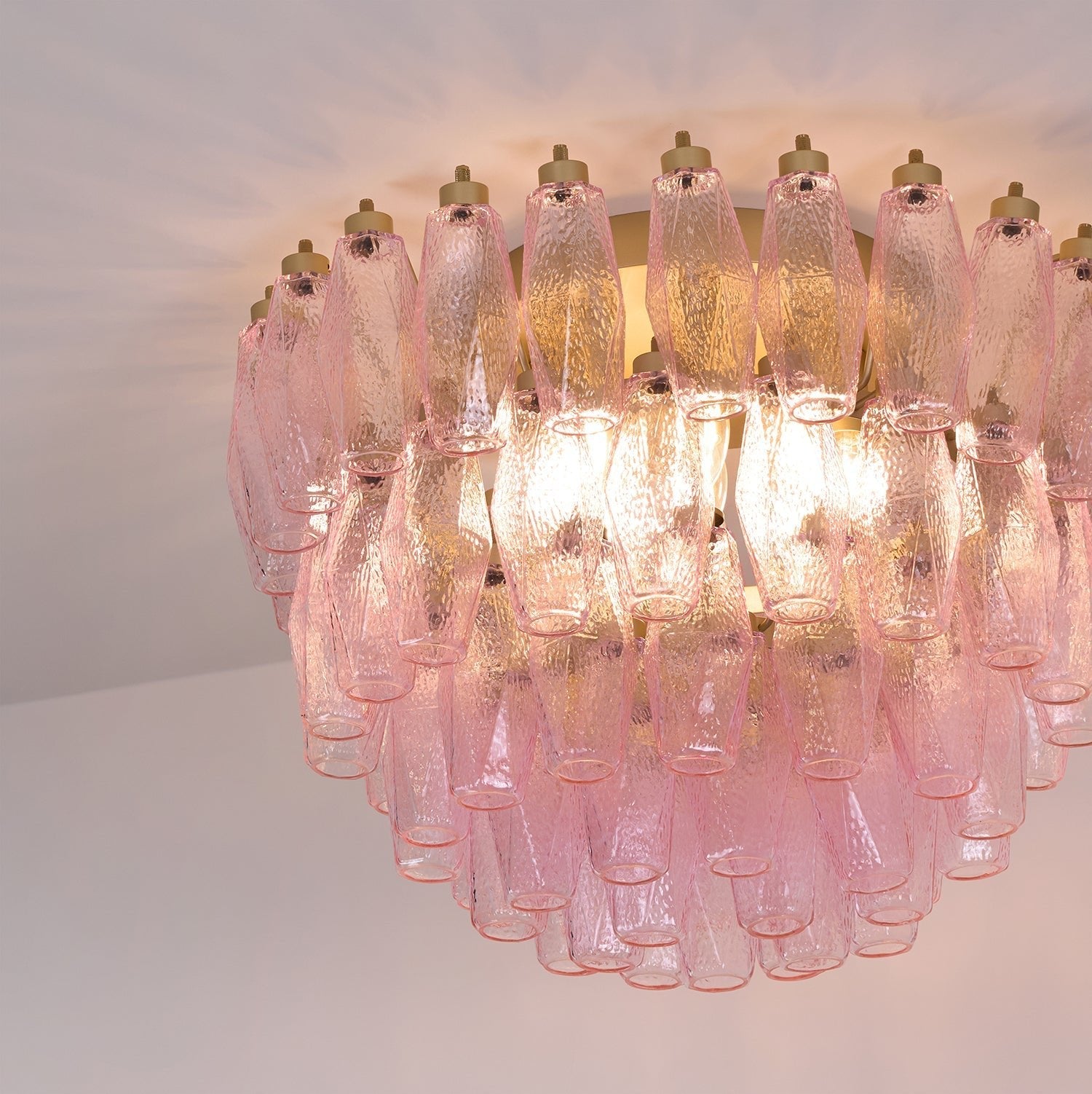 WOW Poliedri Murano Pink Ceiling Light