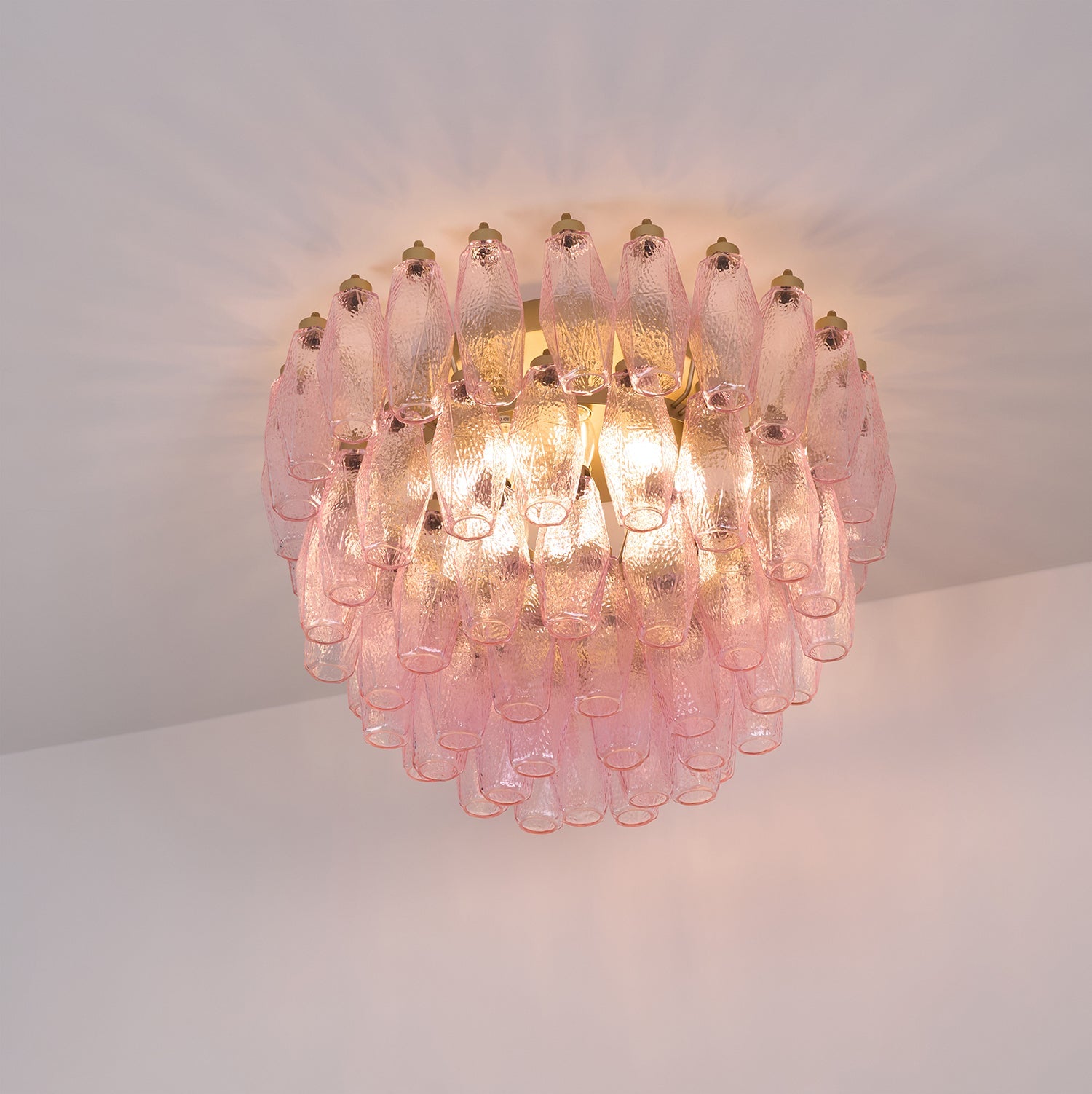 WOW Poliedri Murano Pink Ceiling Light