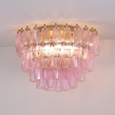 WOW Poliedri Murano Pink Ceiling Light