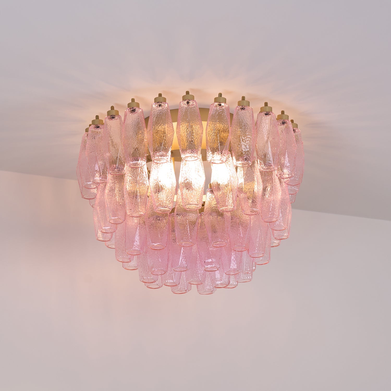 WOW Poliedri Murano Pink Ceiling Light