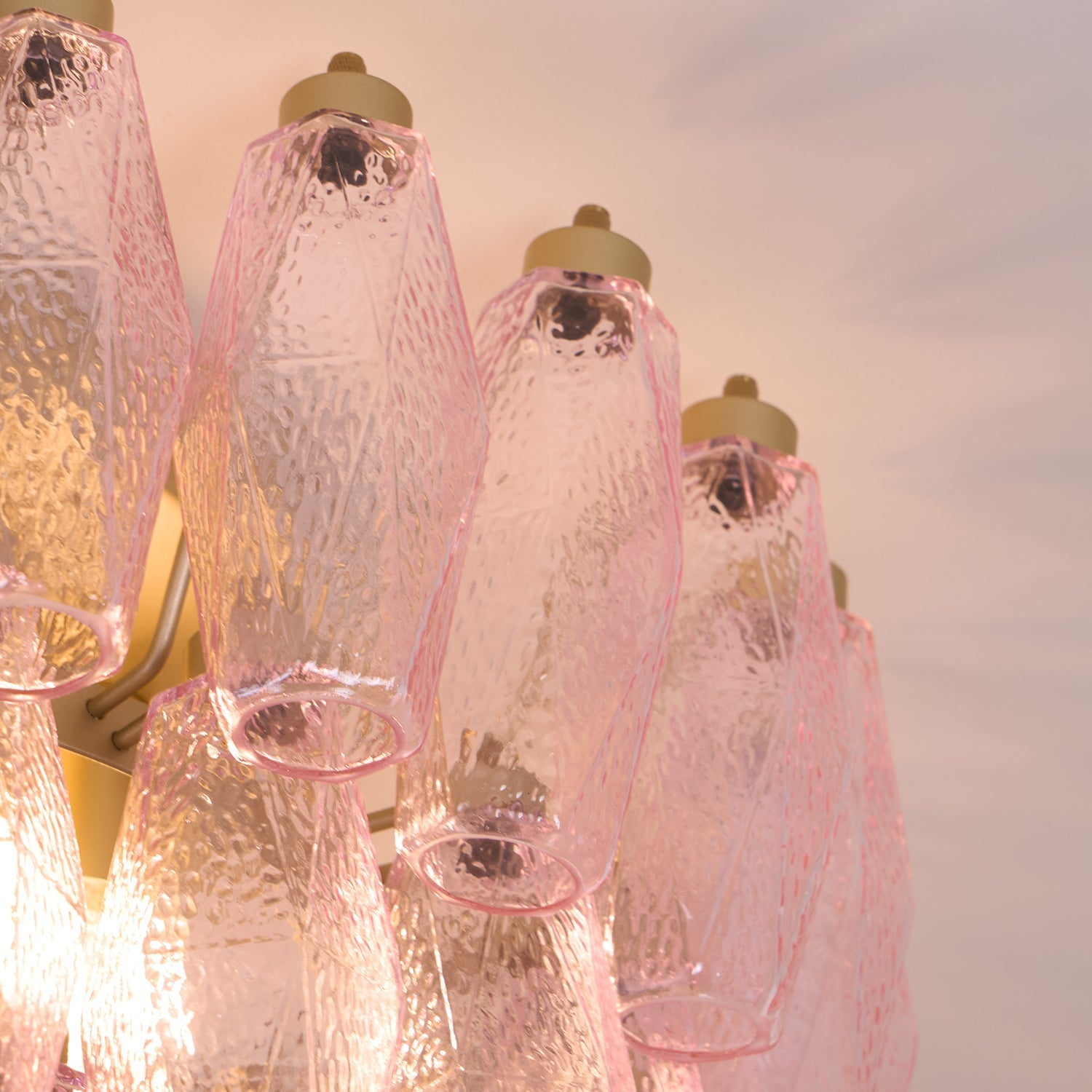 WOW Poliedri Murano Pink Ceiling Light