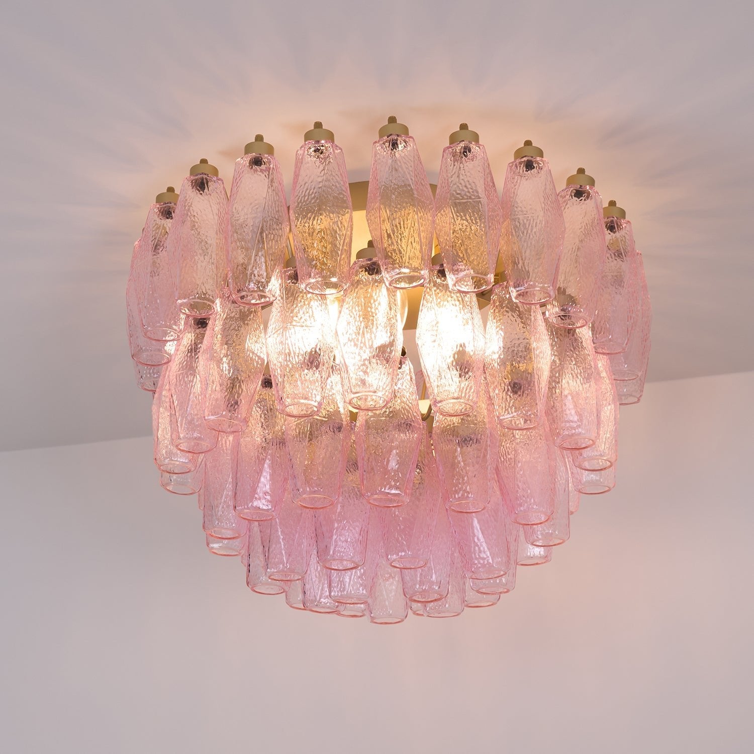WOW Poliedri Murano Pink Ceiling Light