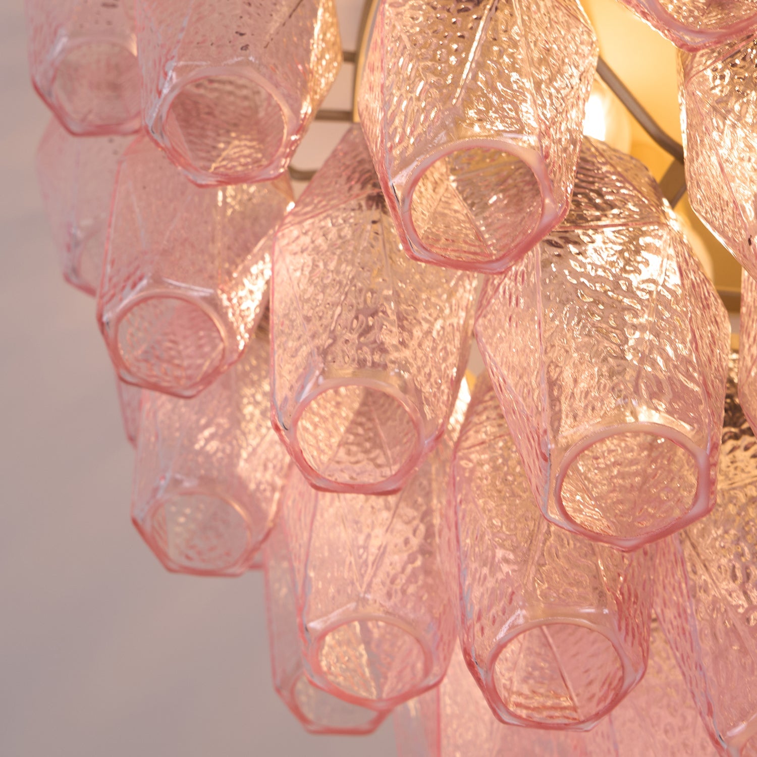 WOW Poliedri Murano Pink Ceiling Light