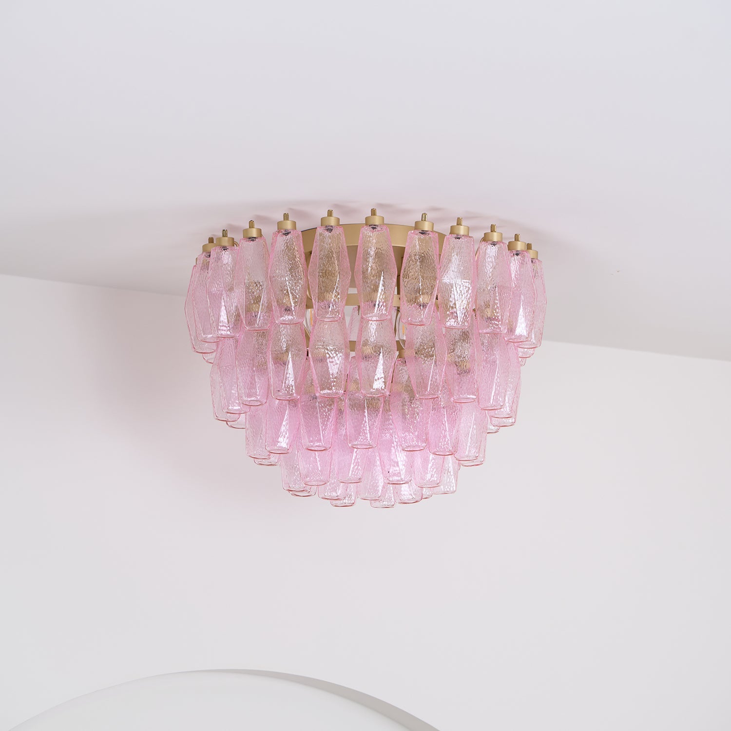 WOW Poliedri Murano Pink Ceiling Light
