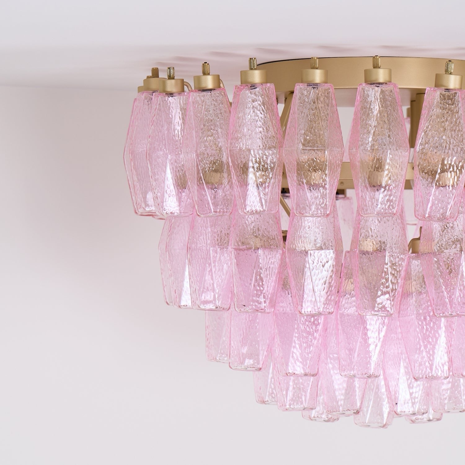 WOW Poliedri Murano Pink Ceiling Light