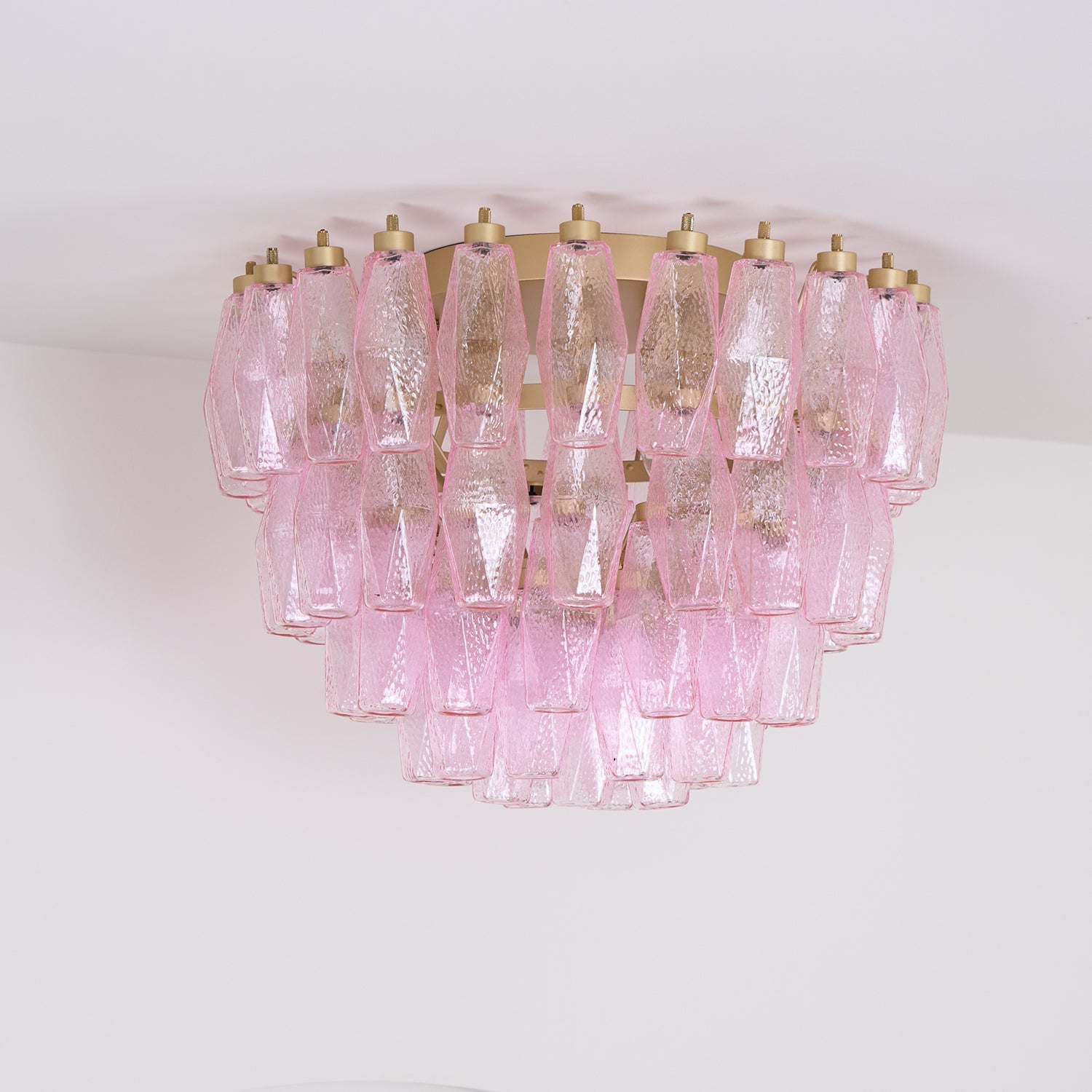 WOW Poliedri Murano Pink Ceiling Light