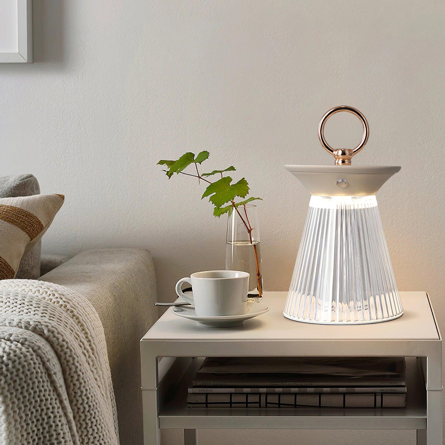 WOW Ribbed Acrylic Built-in Battery Table Lamp