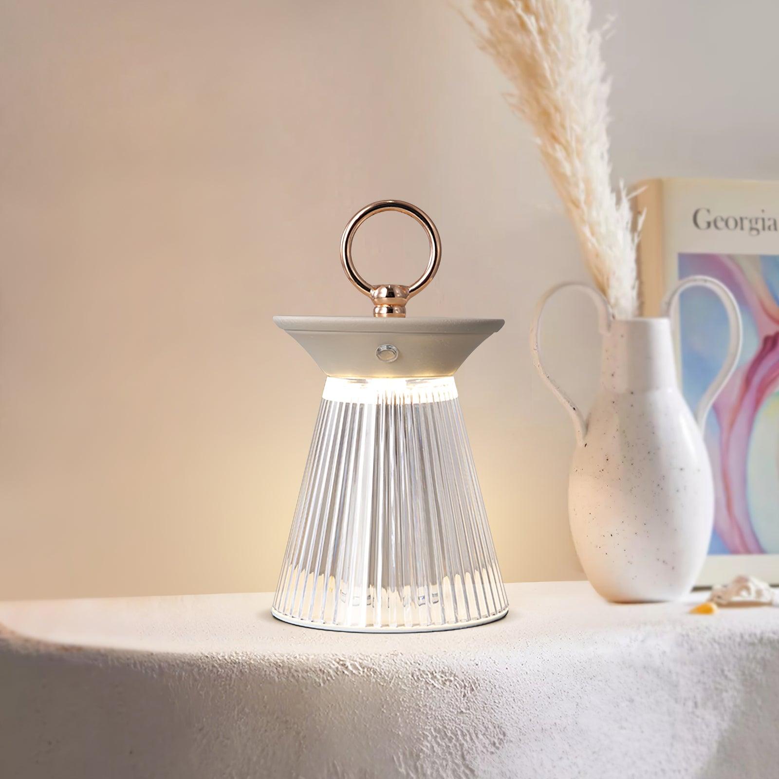 WOW Ribbed Acrylic Built-in Battery Table Lamp
