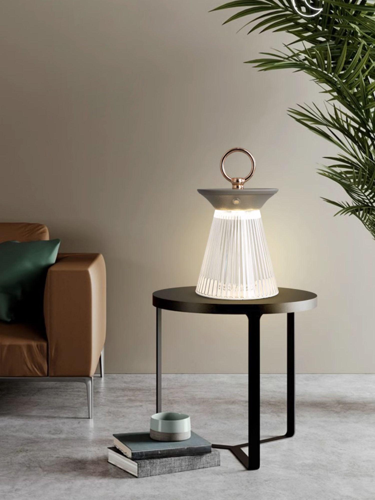 WOW Ribbed Acrylic Built-in Battery Table Lamp