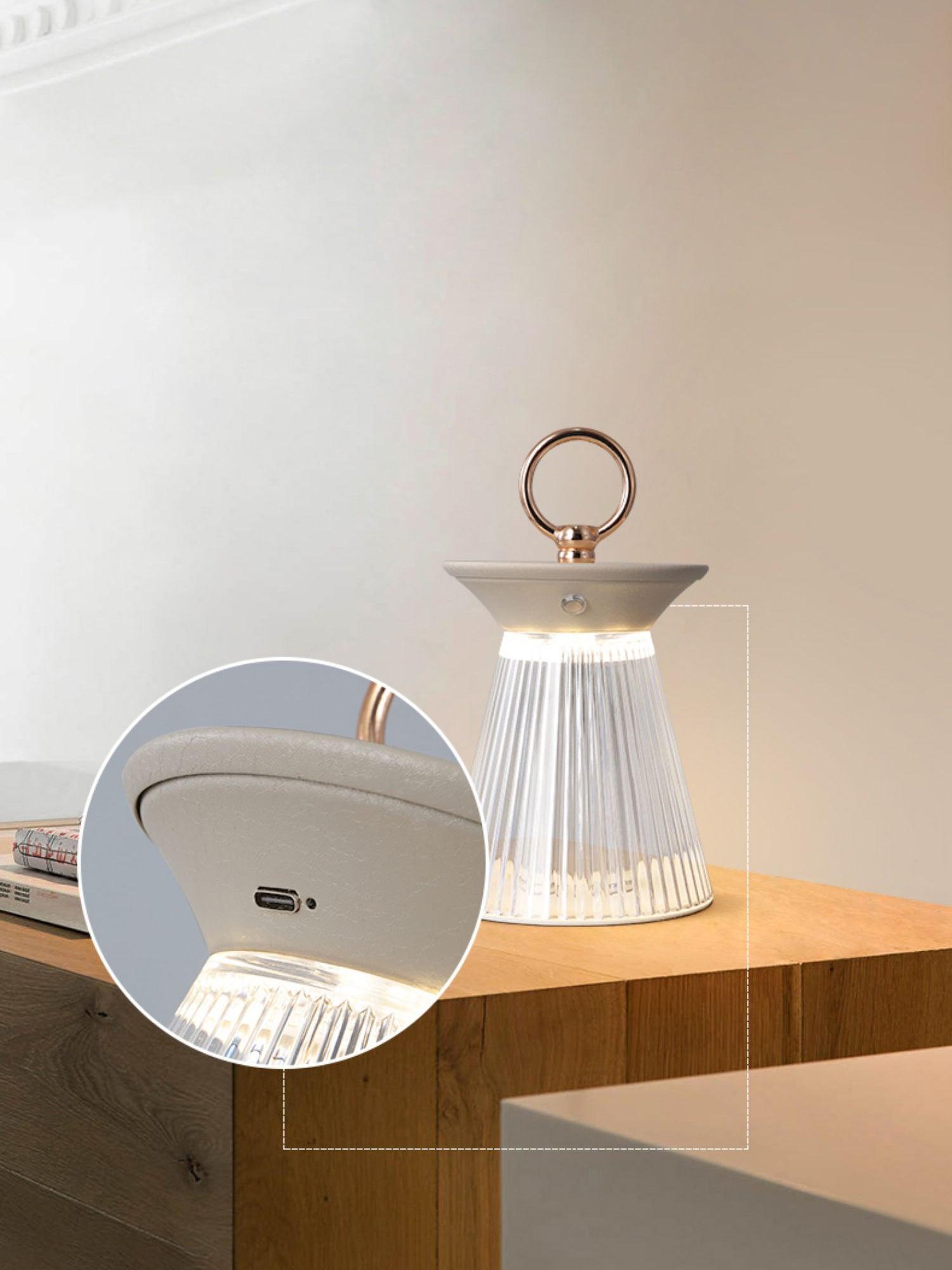 WOW Ribbed Acrylic Built-in Battery Table Lamp