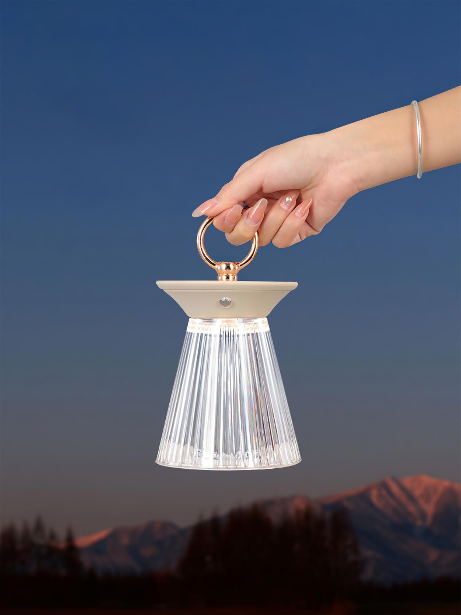 WOW Ribbed Acrylic Built-in Battery Table Lamp