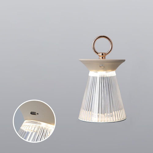 WOW Ribbed Acrylic Built-in Battery Table Lamp
