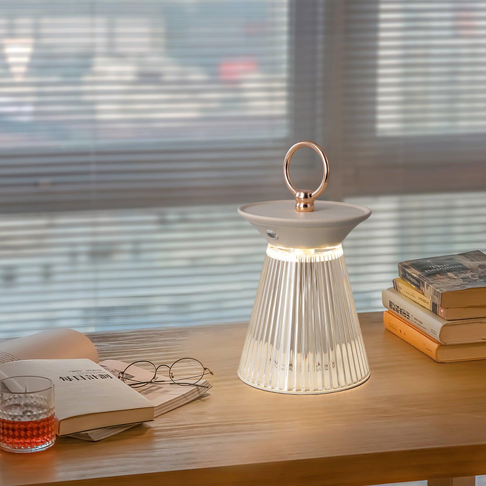 WOW Ribbed Acrylic Built-in Battery Table Lamp