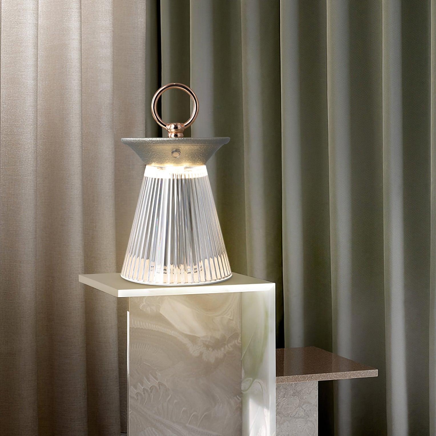 WOW Ribbed Acrylic Built-in Battery Table Lamp