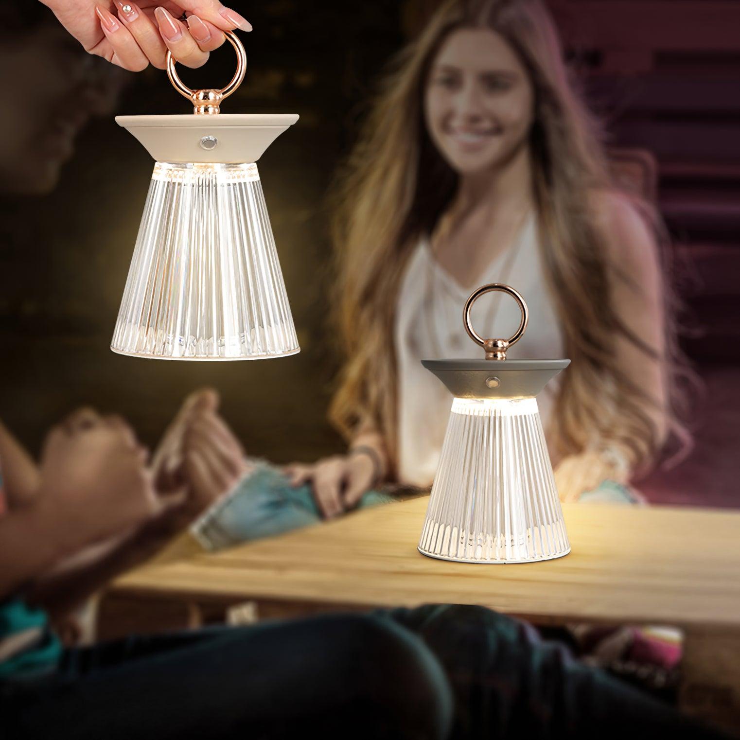 WOW Ribbed Acrylic Built-in Battery Table Lamp