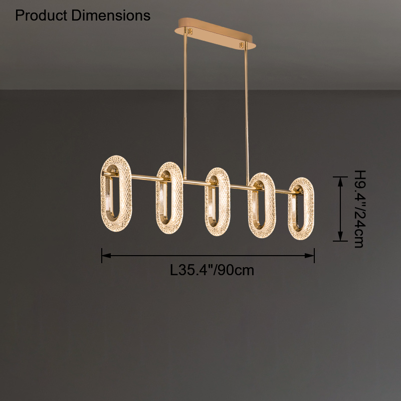 WOW Rose Gold Long Oval Chandelier-wow2402